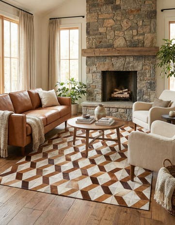 5' 1 x 8' 1 Cowhide Rug