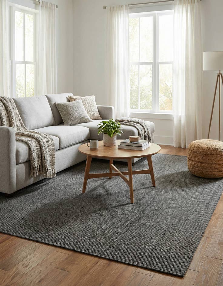 Detail image of 7' 10 x 11'  Washable Solid Indoor / Outdoor Rug