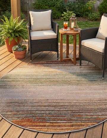 4' x 4' Easy-Clean Modern Indoor / Outdoor Round Rug