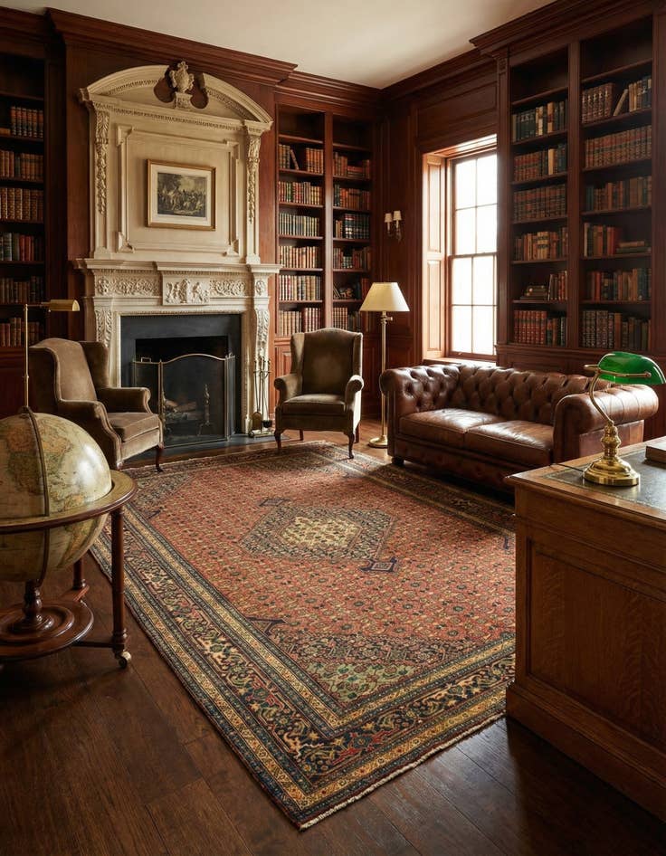 Detail image of 6' 3 x 9' 3  Hand Knotted Yazd Persian Wool Rug