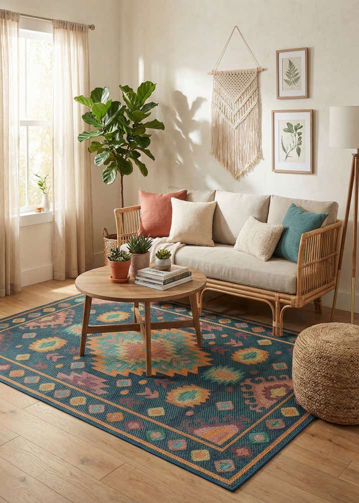 5' 3 x 8' Easy-Clean Baja Indoor / Outdoor Rug
