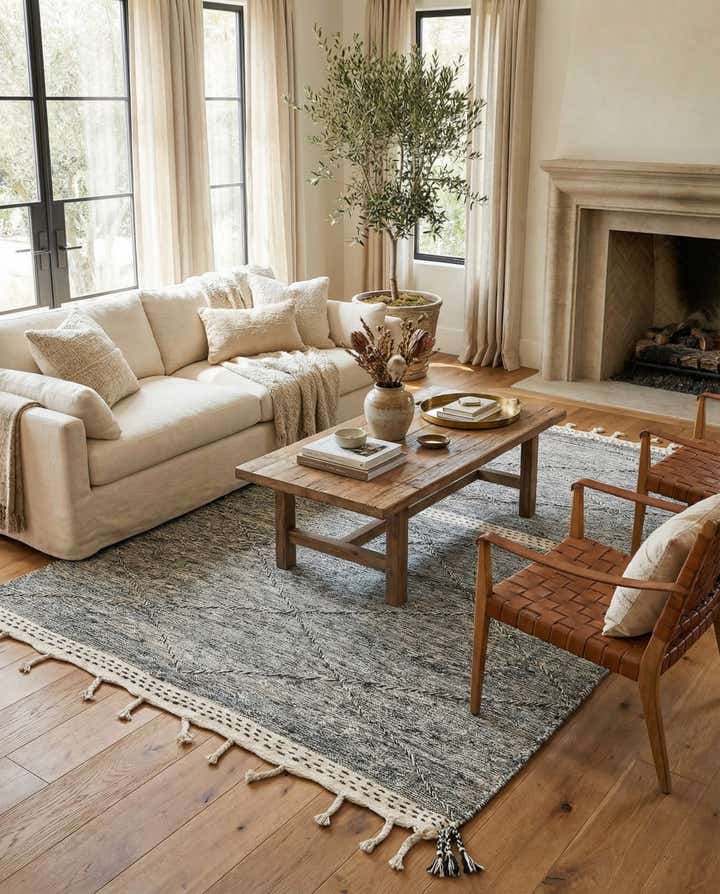 5' 10 x 9' 4 Hand Knotted Moroccan Wool Rug