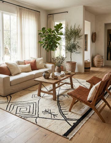 8' 7 x 10' 5 Hand Knotted Moroccan Wool Rug