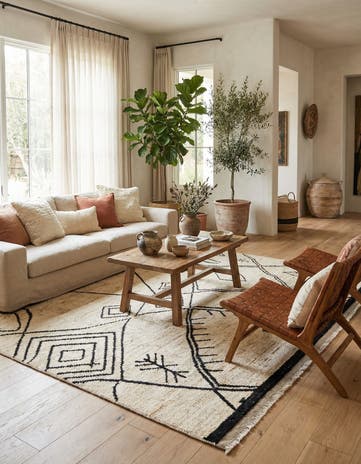 8' 7 x 10' 5 Hand Knotted Moroccan Wool Rug