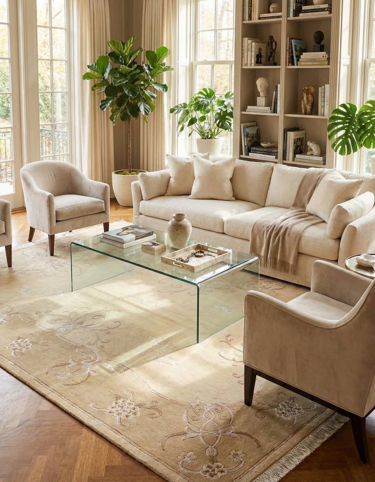 Detail image of  6' 6 x 9' 8  Hand Knotted Darya Wool Rug