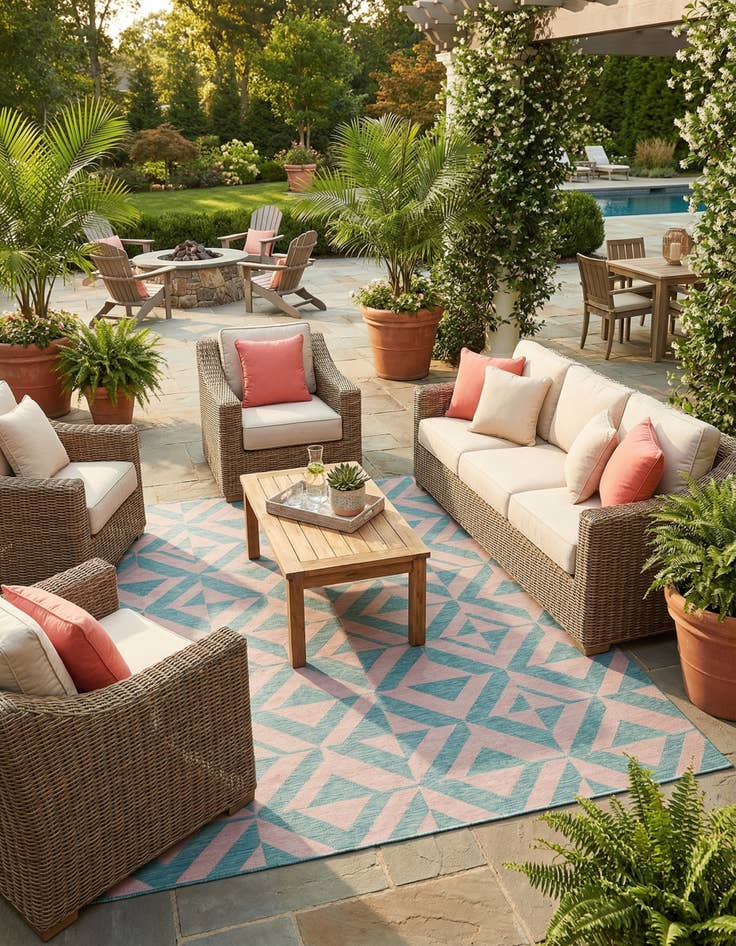 Detail image of 9' x 12'  Washable Jill Zarin Napa Indoor / Outdoor Rug