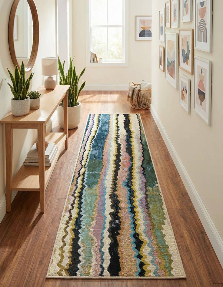Detail image of 2' x 6' Easy-Clean Modern Indoor / Outdoor Runner Rug