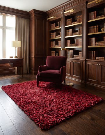 5' 3 x 6' 10 Hand Knotted Two-Tone Shag Rug