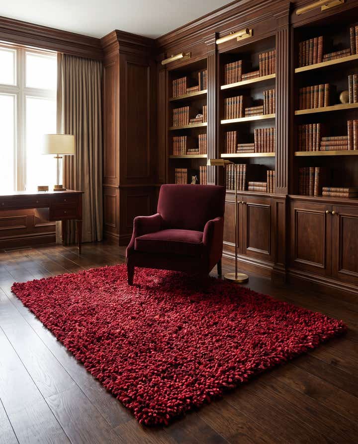 5' 3 x 6' 10 Hand Knotted Two-Tone Shag Rug