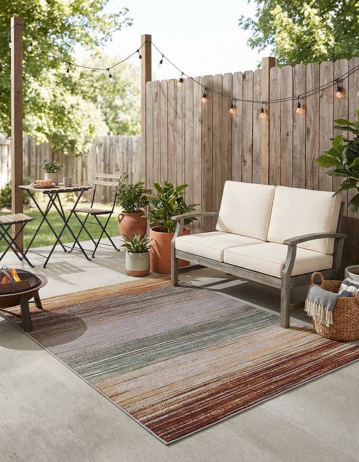 Detail image of 4' x 6'  Washable Modern Indoor / Outdoor Rug