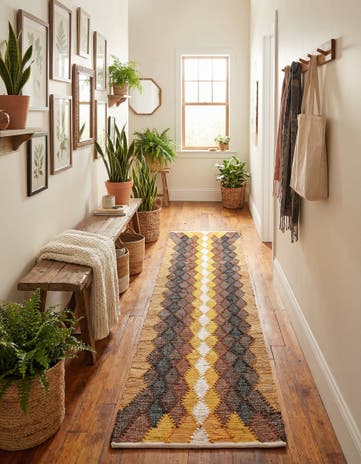 2' x 8' Hand Braided Chindi Cotton Runner Rug