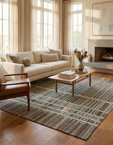 5' 9 x 8' 3 Hand Woven Kilim Modern Wool Rug