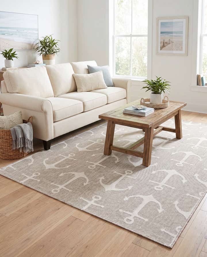 6' x 9' Easy-Clean Coastal Indoor / Outdoor Rug