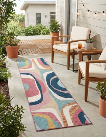 2' 7 x 10' Easy-Clean Modern Indoor / Outdoor Runner Rug