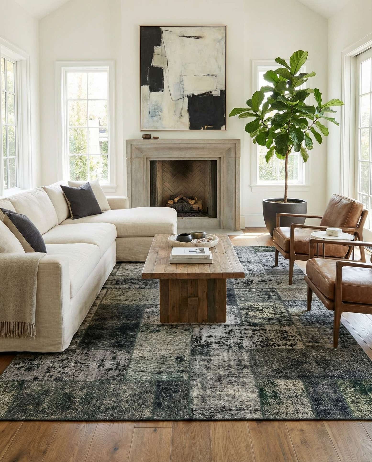 6' 10 x 10' 8 Hand Knotted Ultra Vintage Persian Wool Rug