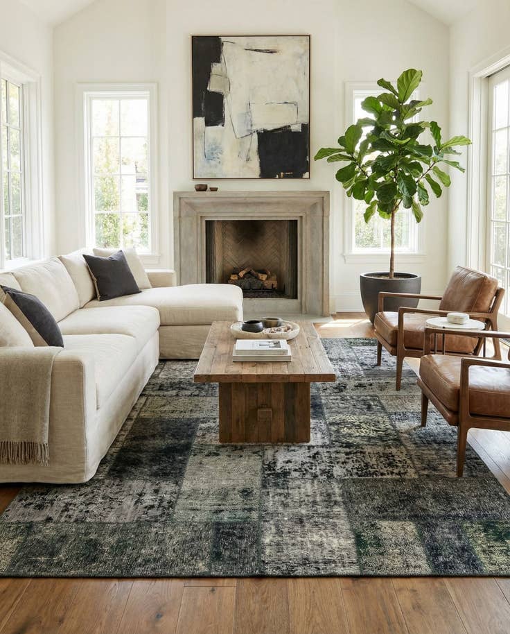 Detail image of 6' 10 x 10' 8 Hand Knotted Ultra Vintage Persian Wool Rug