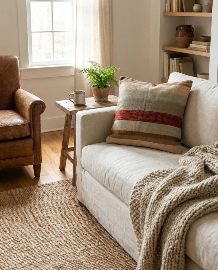 Detail image of 2' 3 x 2' 4 Hand Woven Pillow Wool Square Rug