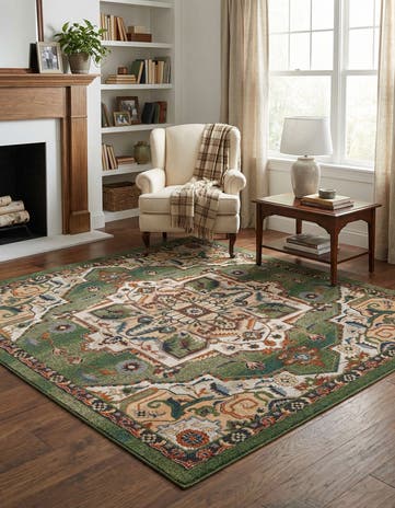Fern Green Isabella Square Rug