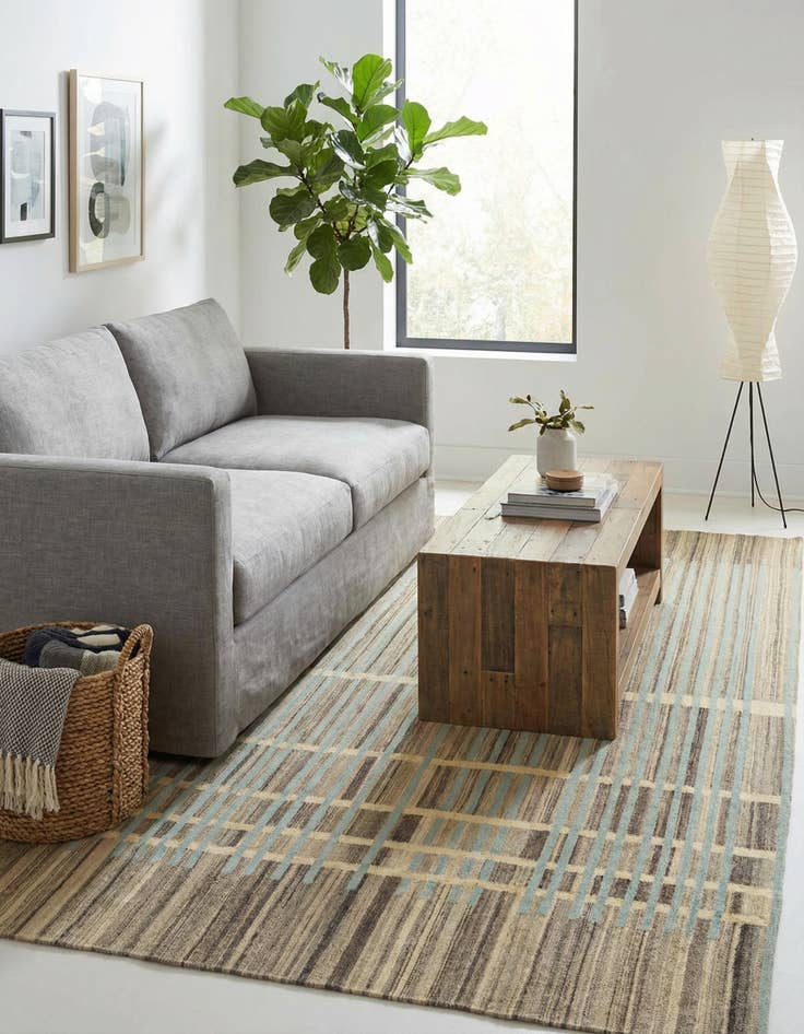 Detail image of 5' 6 x 7' 10  Hand Woven Kilim Modern Wool Rug