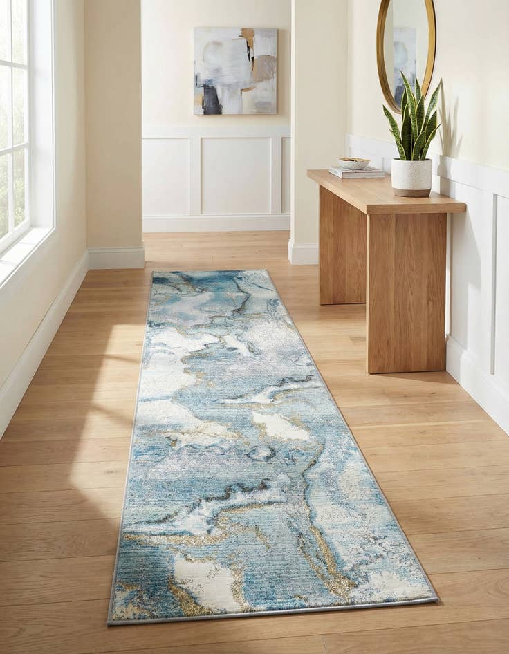 Detail image of 2' x 8' Easy-Clean Modern Indoor / Outdoor Runner Rug