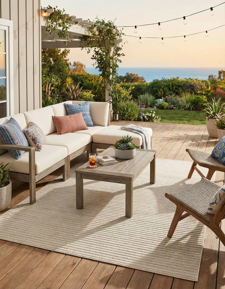 Detail image of 7' 10 x 10' Easy-Clean Sabrina Soto Indoor / Outdoor Rug