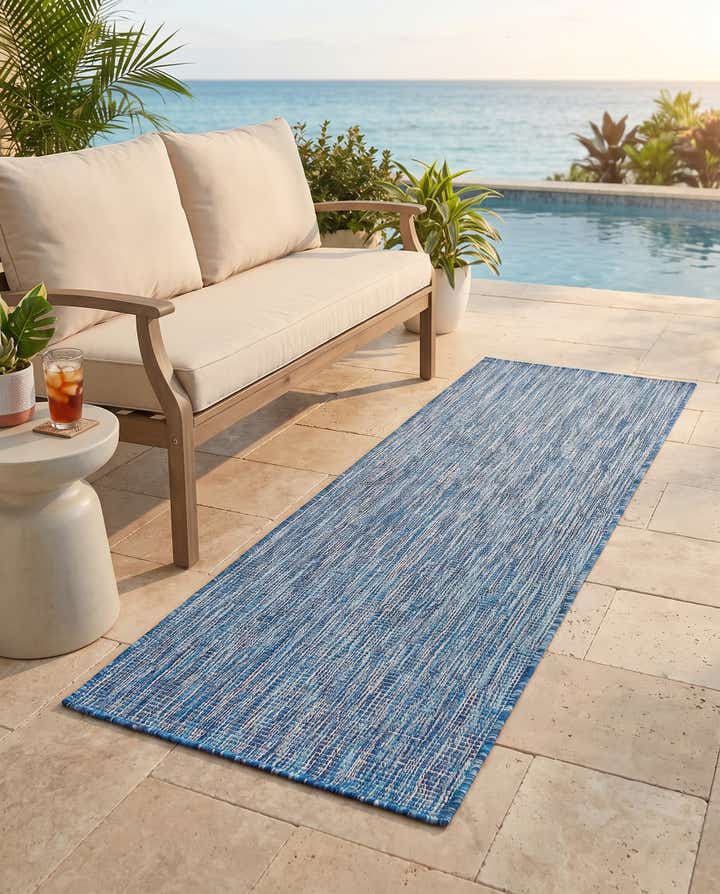 2' x 6' Easy-Clean Solid Indoor / Outdoor Runner Rug