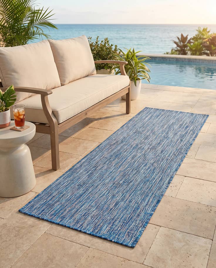 Detail image of 2' x 6' Easy-Clean Solid Indoor / Outdoor Runner Rug