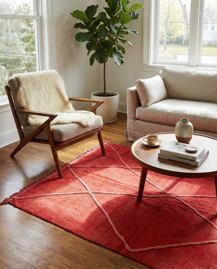 Detail image of 4' 2 x 6' Hand Woven Kilim Modern Wool Rug