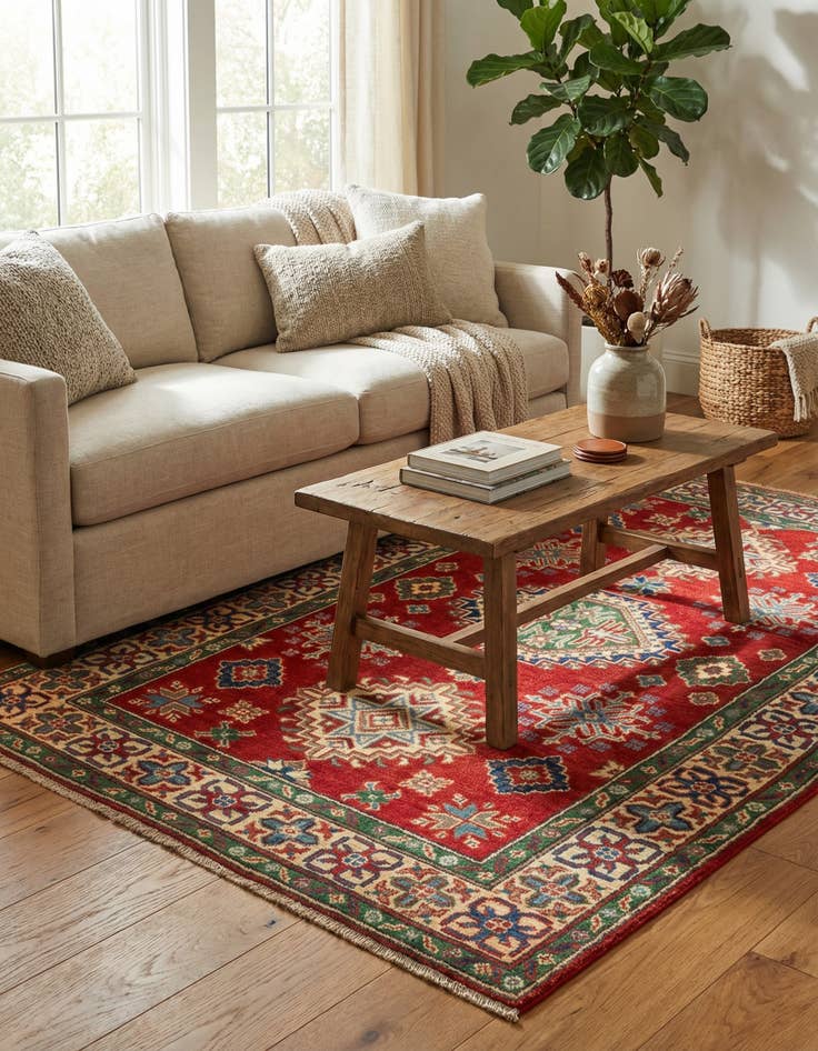 Detail image of 3' 10 x 6'  Hand Knotted Kazak Rug