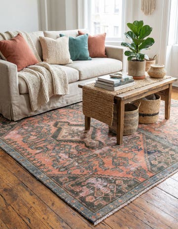3' 7 x 5' 7 Hand Knotted Ultra Vintage Persian Wool Rug