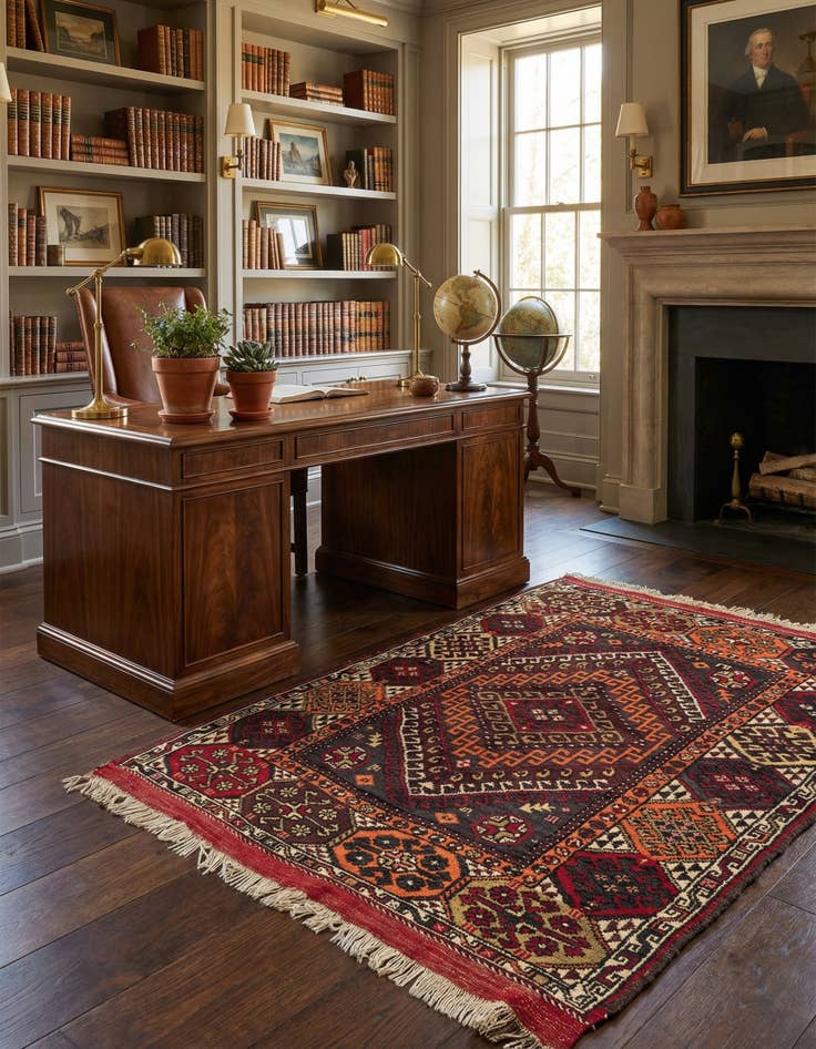 Detail image of 4' 3 x 5' 4 Hand Knotted Balouch Wool Rug