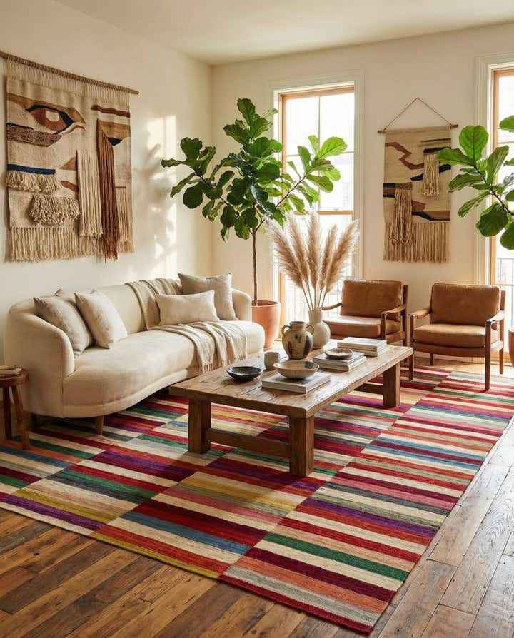 7' 3 x 9' 6 Hand Woven Kilim Modern Wool Rug