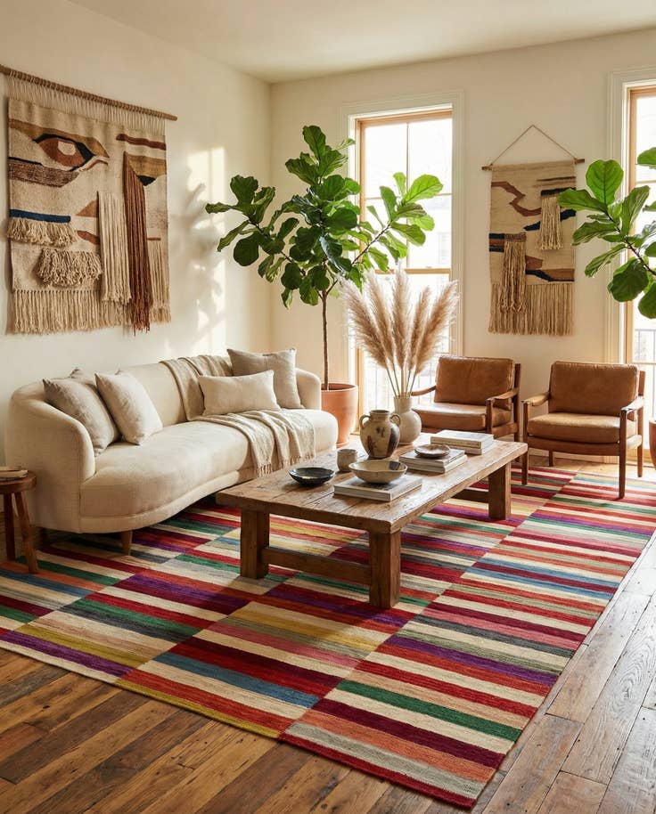 Detail image of 7' 3 x 9' 6 Hand Woven Kilim Modern Wool Rug