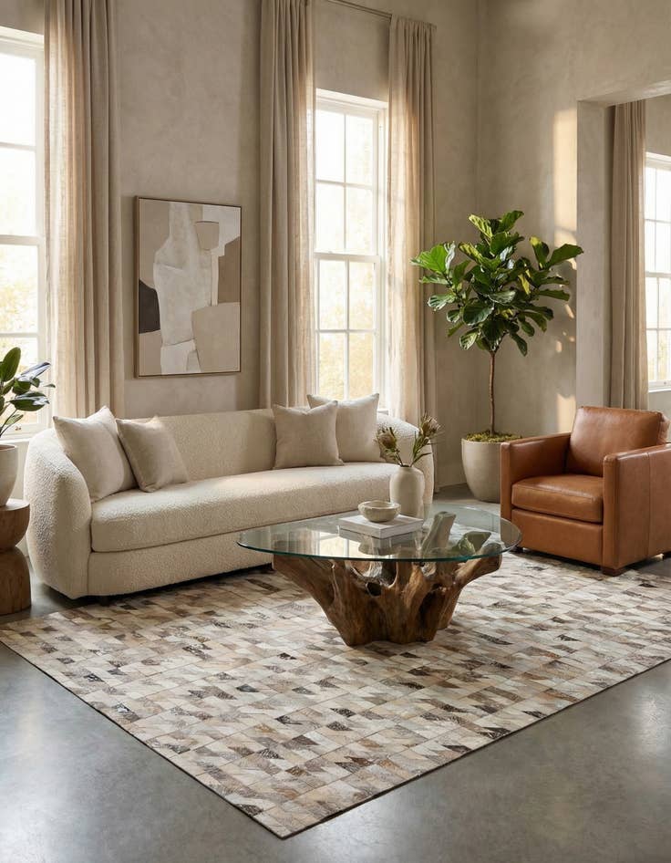 Detail image of 4' 8 x 6' 7 Cowhide Rug