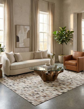 4' 8 x 6' 7 Cowhide Rug