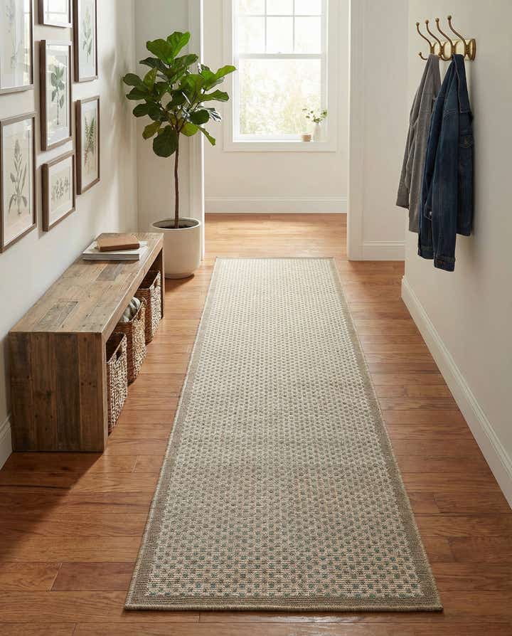 2' x 8' Easy-Clean Border Indoor / Outdoor Runner Rug