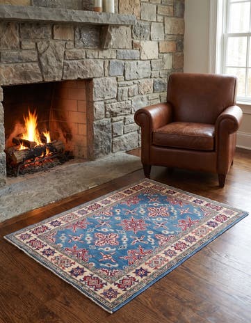 3' 5 x 4' 10 Hand Knotted Kazak Rug