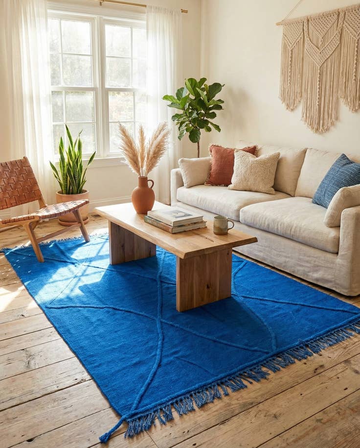 Detail image of 5' 2 x 6' 8 Hand Knotted Moroccan Wool Rug