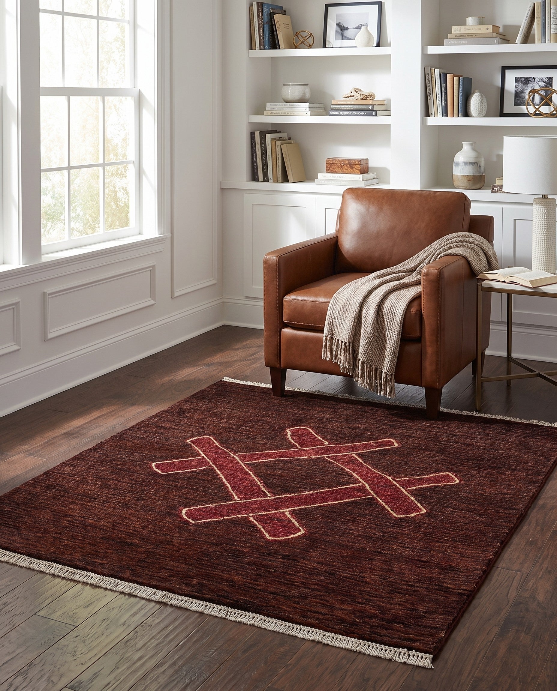 4' x 4' 3 Hand Knotted Ziegler Modern Square Rug