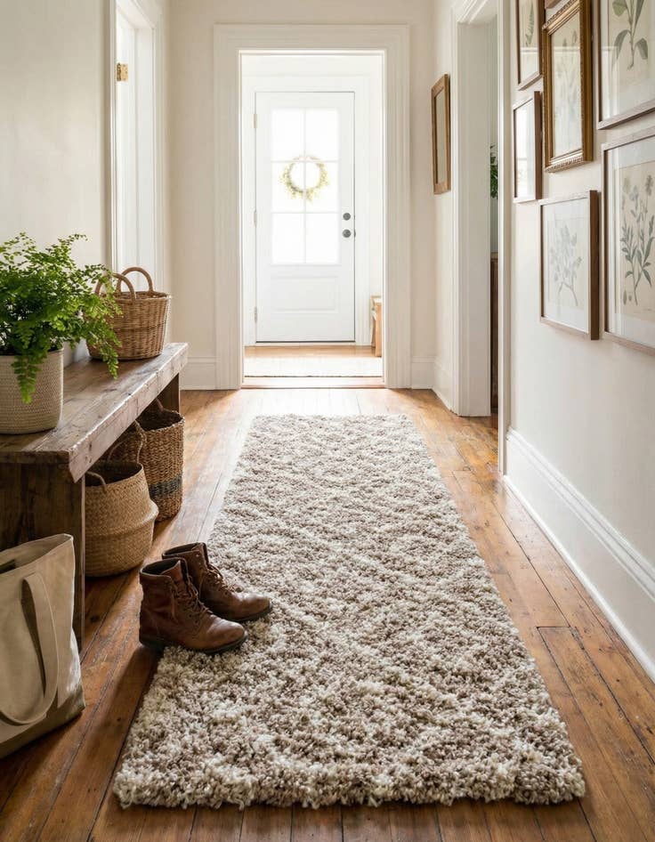 Detail image of 2' x 6' Trellis Shag Runner Rug