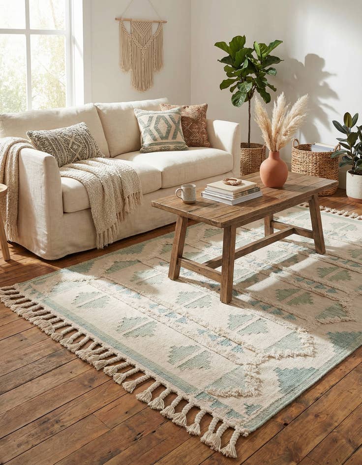 Detail image of 5' 1 x 8'  Hand Woven Arizona Wool Rug