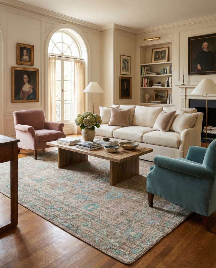 8' 10 x 12' 3 Hand Knotted Oushak Wool Rug