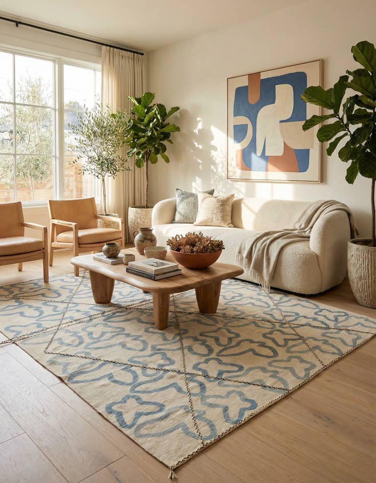 Detail image of 8' 5 x 9' 10  Hand Woven Kilim Modern Wool Rug