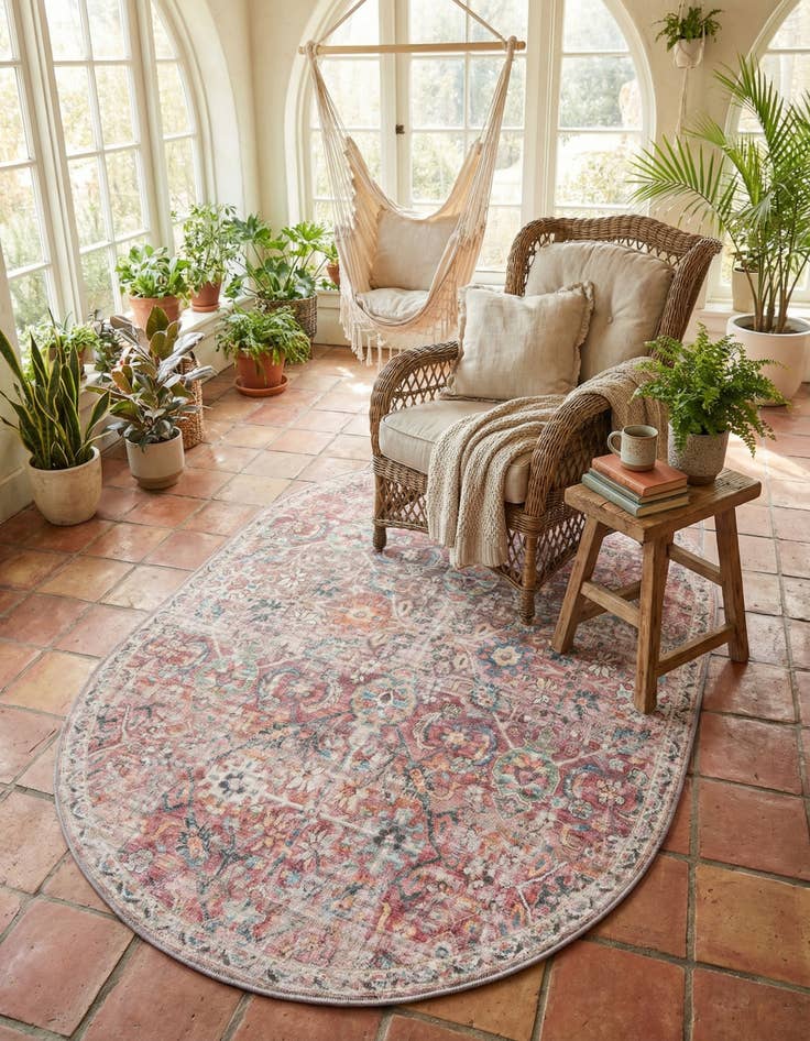 Detail image of 5' 3 x 8'  Washable Nostalgia Oval Rug