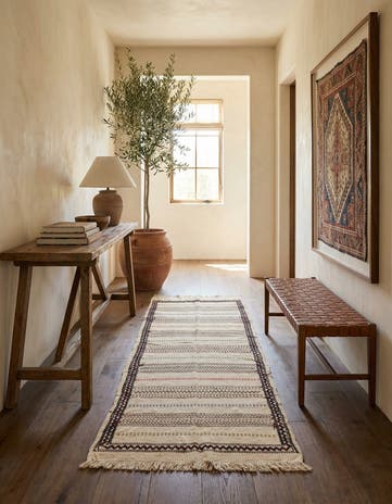 2' 5 x 6' 7 Hand Knotted Kilim Fars Persian Wool Runner Rug