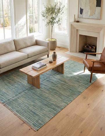 4' 10 x 6' 6 Hand Woven Kilim Modern Wool Rug