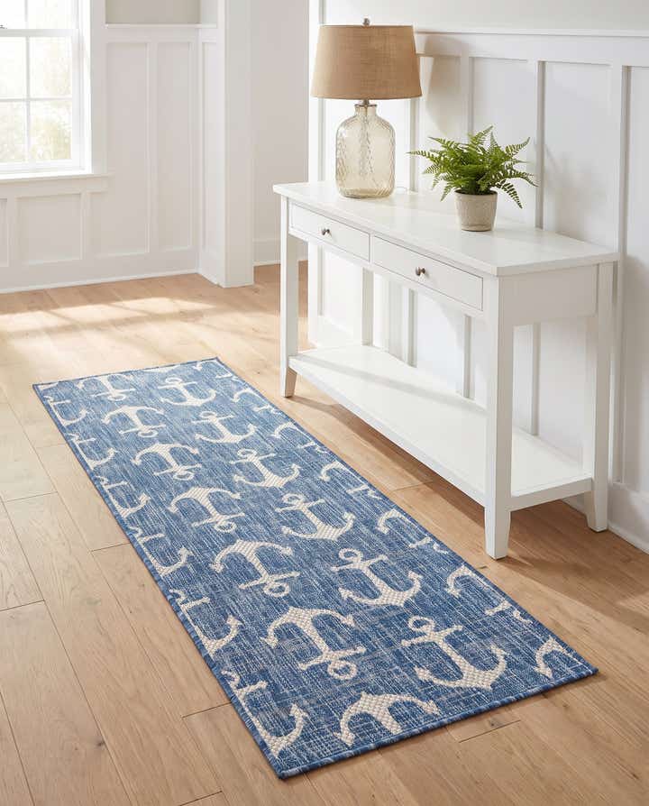 2' x 6' Easy-Clean Coastal Indoor / Outdoor Runner Rug