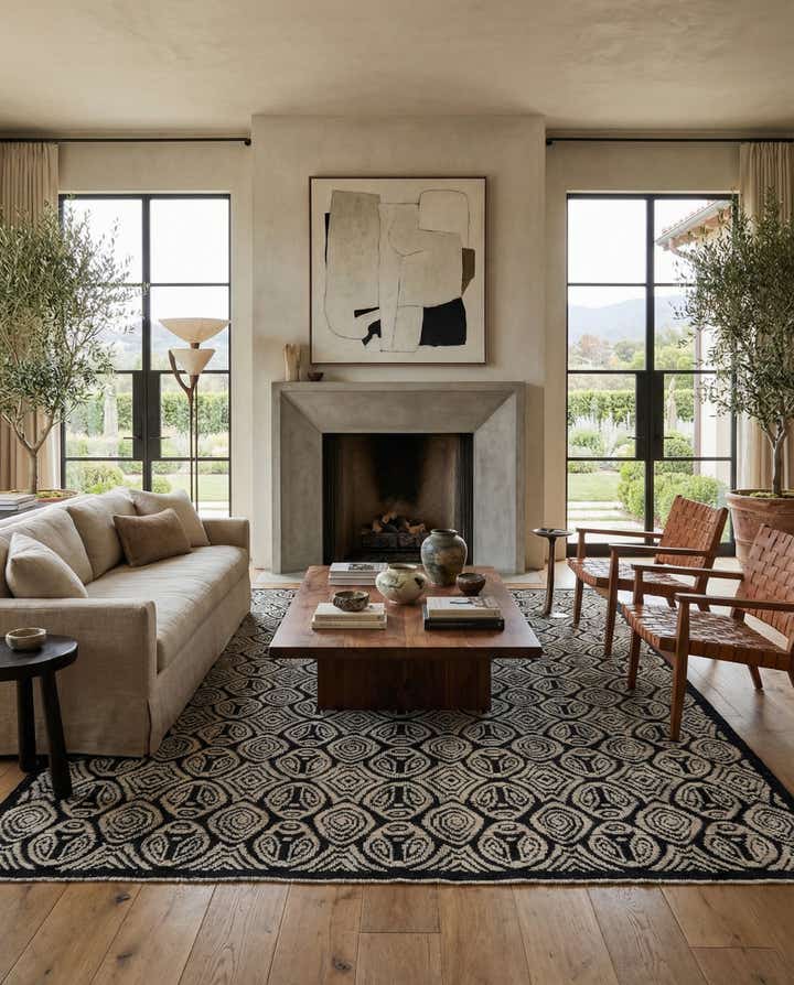 9' 1 x 12' 4 Hand Knotted Darya Wool Rug