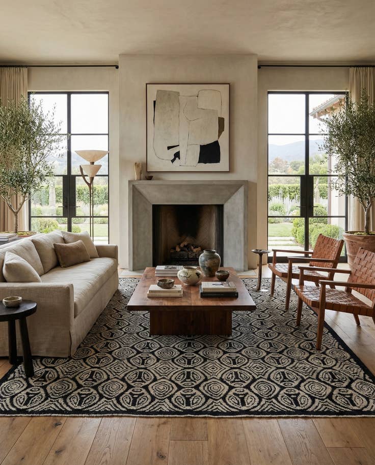 Detail image of 9' 1 x 12' 4 Hand Knotted Darya Wool Rug