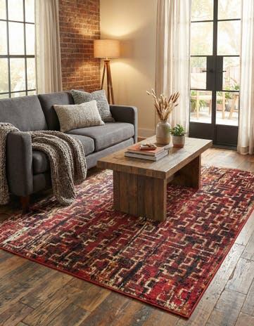 Burgundy Saturn Rug